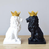 Sculpture moderne "Lion Couronné"